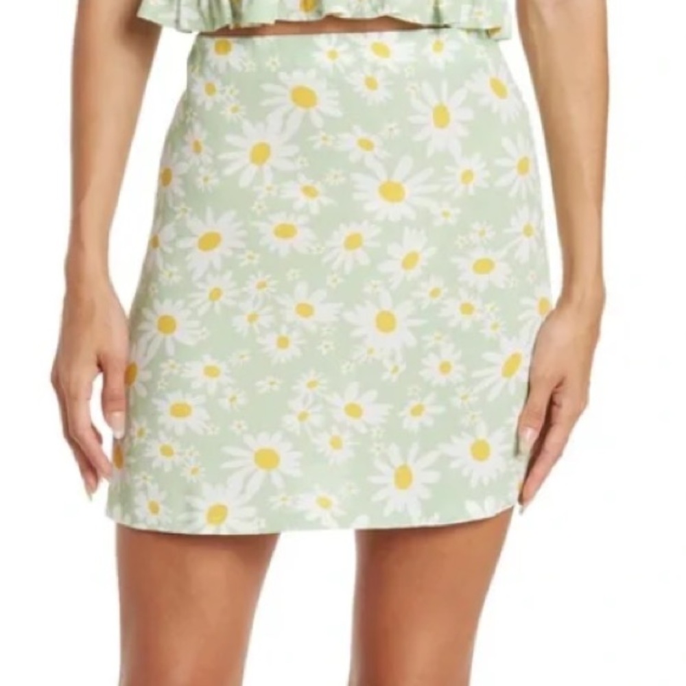 Elodie light Floral Green summer Skirt
